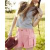 imageKEREDA Girls Cargo Shorts Casual High Waist Summer Uniform Shorts with Pockets for Teen Girls