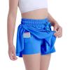imageKEREDA Girls Flowy ShortsButterfly Shorts for Teen Girls with Spandex Liner 2in1 for RunningGymAthleticWorkout123PackDeep Blue