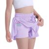 imageKEREDA Girls Flowy ShortsButterfly Shorts for Teen Girls with Spandex Liner 2in1 for RunningGymAthleticWorkout123PackLight Purple