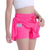 imageKEREDA Girls Flowy ShortsButterfly Shorts for Teen Girls with Spandex Liner 2in1 for RunningGymAthleticWorkout123PackNeon Rose