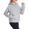 imageKEREDA Girls Half Zip Hoodies Fleece Pullover Sweatshirt Long Sleeve Winter Clothes Thumb HoleGrey