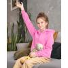imageKEREDA Girls Half Zip Hoodies Fleece Pullover Sweatshirt Long Sleeve Winter Clothes Thumb HolePink