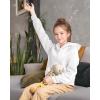 imageKEREDA Girls Half Zip Hoodies Fleece Pullover Sweatshirt Long Sleeve Winter Clothes Thumb HoleWhite