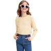imageKEREDA Girls Long Sleeve Shirts Soft Cotton TShirts Crewneck Basic Tees for Kids and Teen Girls Tops ClothesBeige