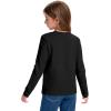 imageKEREDA Girls Long Sleeve Shirts Soft Cotton TShirts Crewneck Basic Tees for Kids and Teen Girls Tops ClothesBlack