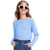 imageKEREDA Girls Long Sleeve Shirts Soft Cotton TShirts Crewneck Basic Tees for Kids and Teen Girls Tops ClothesBlue