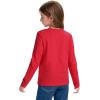 imageKEREDA Girls Long Sleeve Shirts Soft Cotton TShirts Crewneck Basic Tees for Kids and Teen Girls Tops ClothesRed