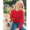 imageKEREDA Girls Long Sleeve Shirts Soft Cotton TShirts Crewneck Basic Tees for Kids and Teen Girls Tops ClothesRed