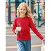 imageKEREDA Girls Long Sleeve Shirts Soft Cotton TShirts Crewneck Basic Tees for Kids and Teen Girls Tops ClothesRed