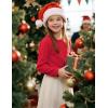 imageKEREDA Girls Long Sleeve Shirts Soft Cotton TShirts Crewneck Basic Tees for Kids and Teen Girls Tops ClothesRed