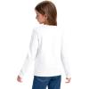 imageKEREDA Girls Long Sleeve Shirts Soft Cotton TShirts Crewneck Basic Tees for Kids and Teen Girls Tops ClothesWhite