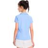 imageKEREDA Girls Polo Shirts Golf Tennis School Uniform Short Sleeve T Shirts VNeck Collared Quick Dry TopsBlue