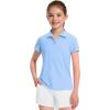 imageKEREDA Girls Polo Shirts Golf Tennis School Uniform Short Sleeve T Shirts VNeck Collared Quick Dry TopsBlue