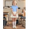 imageKEREDA Girls Polo Shirts Golf Tennis School Uniform Short Sleeve T Shirts VNeck Collared Quick Dry TopsBlue