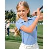 imageKEREDA Girls Polo Shirts Golf Tennis School Uniform Short Sleeve T Shirts VNeck Collared Quick Dry TopsBlue