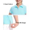 imageKEREDA Girls Polo Shirts Golf Tennis School Uniform Short Sleeve T Shirts VNeck Collared Quick Dry TopsGreen