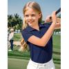 imageKEREDA Girls Polo Shirts Golf Tennis School Uniform Short Sleeve T Shirts VNeck Collared Quick Dry TopsNavy