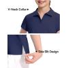 imageKEREDA Girls Polo Shirts Golf Tennis School Uniform Short Sleeve T Shirts VNeck Collared Quick Dry TopsNavy