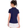 imageKEREDA Girls Polo Shirts Golf Tennis School Uniform Short Sleeve T Shirts VNeck Collared Quick Dry TopsNavy
