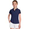 imageKEREDA Girls Polo Shirts Golf Tennis School Uniform Short Sleeve T Shirts VNeck Collared Quick Dry TopsNavy