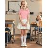 imageKEREDA Girls Polo Shirts Golf Tennis School Uniform Short Sleeve T Shirts VNeck Collared Quick Dry TopsPink