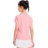imageKEREDA Girls Polo Shirts Golf Tennis School Uniform Short Sleeve T Shirts VNeck Collared Quick Dry TopsPink