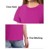 imageKEREDA Girls Shirts Short Sleeve Soft Cotton TShirts Plain Tees Tops Clothes for KidsAmaranth