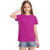 imageKEREDA Girls Shirts Short Sleeve Soft Cotton TShirts Plain Tees Tops Clothes for KidsAmaranth