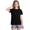 imageKEREDA Girls Shirts Short Sleeve Soft Cotton TShirts Plain Tees Tops Clothes for KidsBlack