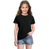imageKEREDA Girls Shirts Short Sleeve Soft Cotton TShirts Plain Tees Tops Clothes for KidsBlack