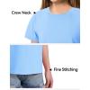 imageKEREDA Girls Shirts Short Sleeve Soft Cotton TShirts Plain Tees Tops Clothes for KidsBlue