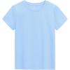 imageKEREDA Girls Shirts Short Sleeve Soft Cotton TShirts Plain Tees Tops Clothes for KidsBlue