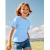 imageKEREDA Girls Shirts Short Sleeve Soft Cotton TShirts Plain Tees Tops Clothes for KidsBlue