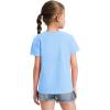 imageKEREDA Girls Shirts Short Sleeve Soft Cotton TShirts Plain Tees Tops Clothes for KidsBlue