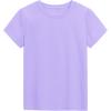 imageKEREDA Girls Shirts Short Sleeve Soft Cotton TShirts Plain Tees Tops Clothes for KidsLight Purple