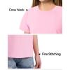 imageKEREDA Girls Shirts Short Sleeve Soft Cotton TShirts Plain Tees Tops Clothes for KidsPink