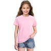 imageKEREDA Girls Shirts Short Sleeve Soft Cotton TShirts Plain Tees Tops Clothes for KidsPink