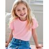 imageKEREDA Girls Shirts Short Sleeve Soft Cotton TShirts Plain Tees Tops Clothes for KidsPink