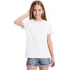imageKEREDA Girls Shirts Short Sleeve Soft Cotton TShirts Plain Tees Tops Clothes for KidsWhite