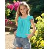 imageKEREDA Girls Short Sleeve Shirts Summer Tunic Tops Lace Openwork Ruffled Girls Cute Square Neck Clothes Blouse 514 YearsGreen