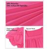 imageKEREDA Girls Short Sleeve Shirts Summer Tunic Tops Lace Openwork Ruffled Girls Cute Square Neck Clothes Blouse 514 YearsRose Red