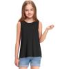 imageKEREDA Girls Tank Tops Flowy Loose Fit Sleeveless Shirts Basic Casual Summer Tunic TopsBlack