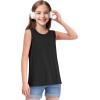 imageKEREDA Girls Tank Tops Flowy Loose Fit Sleeveless Shirts Basic Casual Summer Tunic TopsBlack