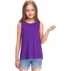 imageKEREDA Girls Tank Tops Flowy Loose Fit Sleeveless Shirts Basic Casual Summer Tunic TopsPurple