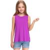 imageKEREDA Girls Tank Tops Flowy Loose Fit Sleeveless Shirts Basic Casual Summer Tunic TopsPurplish Red