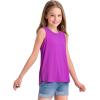 imageKEREDA Girls Tank Tops Flowy Loose Fit Sleeveless Shirts Basic Casual Summer Tunic TopsPurplish Red