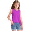 imageKEREDA Girls Tank Tops Flowy Loose Fit Sleeveless Shirts Basic Casual Summer Tunic TopsPurplish Red