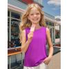 imageKEREDA Girls Tank Tops Flowy Loose Fit Sleeveless Shirts Basic Casual Summer Tunic TopsPurplish Red