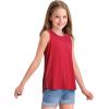 imageKEREDA Girls Tank Tops Flowy Loose Fit Sleeveless Shirts Basic Casual Summer Tunic TopsRed