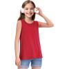 imageKEREDA Girls Tank Tops Flowy Loose Fit Sleeveless Shirts Basic Casual Summer Tunic TopsRed